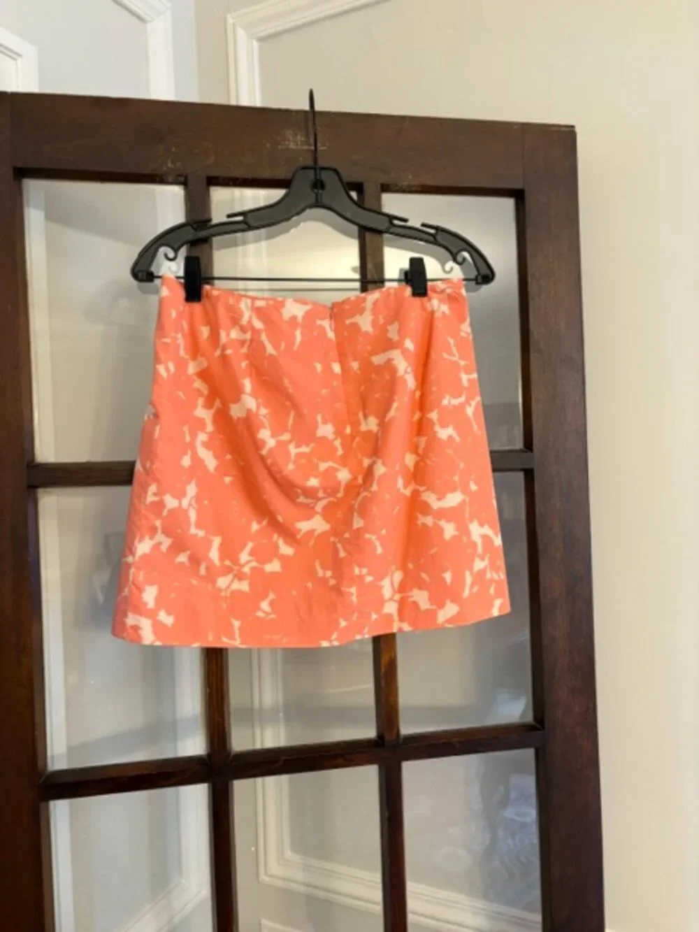 J.Crew Mini Skirt in Coral-Colored Floral Pattern, Size 6